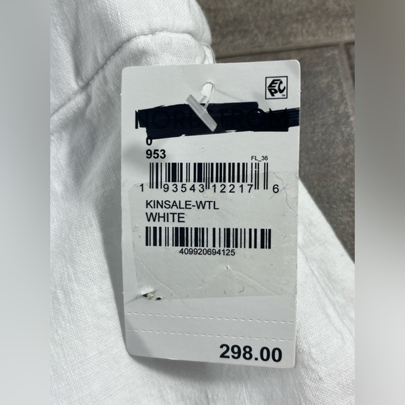 Frank and Eileen White Kinsale Cropped Pants w/ Raw Hem Cotton and Flax … - Picture 7 of 14